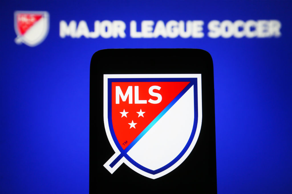In this photo illustration, Major League Soccer (MLS) logo...